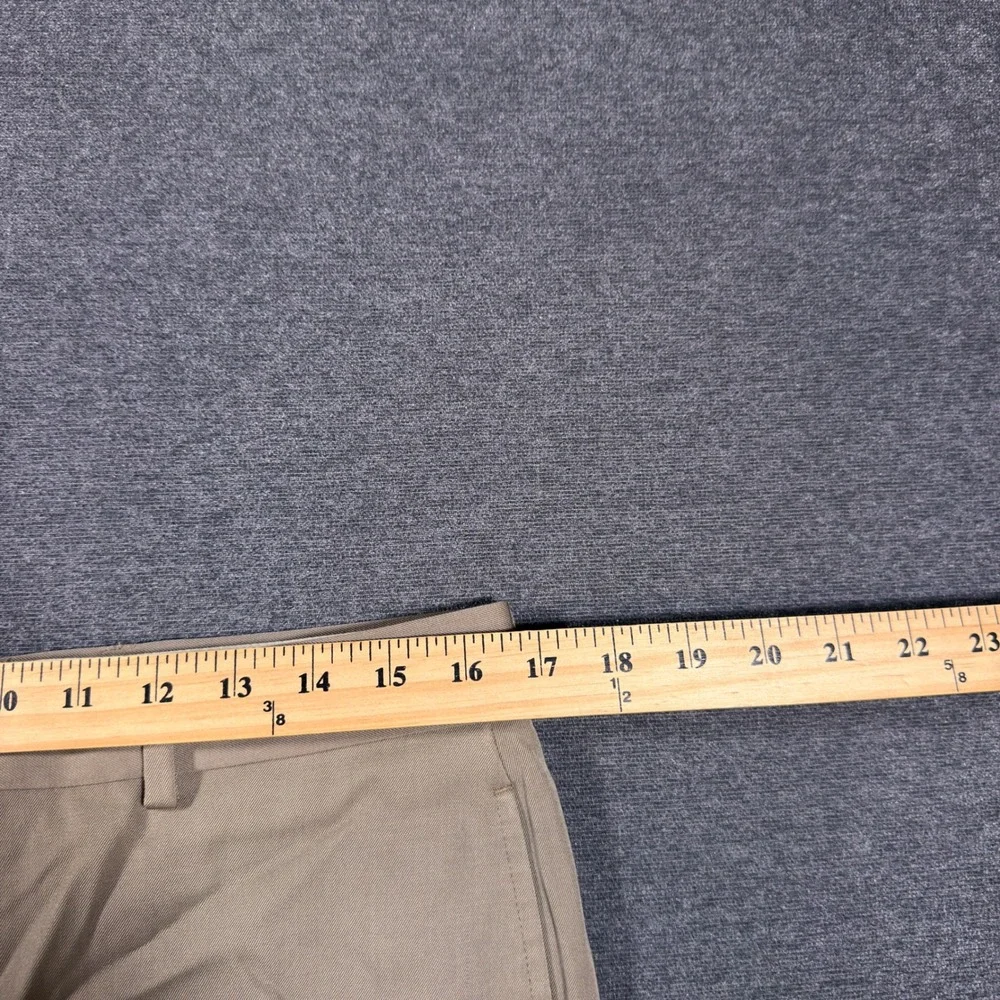 Brooks Brothers Madison Dress Pants Mens 33x32 Tan 100% Wool Flat Front Academia